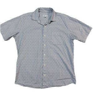 Peter Millar Men's Medium Martini Shaker All Over Print Short Sleeve Shirt